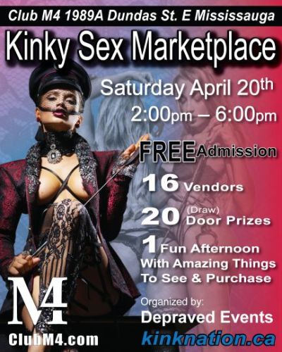 KINKY SEX MARKETPLACE FREE SATURDAY AFTERNOON APRIL 20th (2pm to 6pm) Exclusivel...